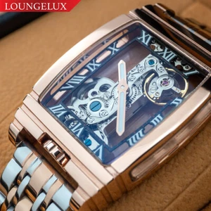 Herren Roségold Brücke mechanische Handuhr - Edelstahl DIASTERIA 1688B - Bild 1 von 12