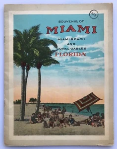 c 1930's Souvenir Photo Book of Miami Beach & Coral Gables Florida 24 pictures - Picture 1 of 8