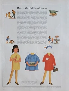 Betsy McCall's Clay Sculptress-Sculptor Vintage 1967 Paper Doll - Picture 1 of 1