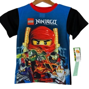 Lego Ninjago Boy's Sleep Top ONLY Sz 6 Blue Red 100% Polyester Flame Resistant - Picture 1 of 7
