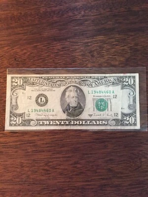 1988A 20 DOLLAR BILL-SMALL FACE FEDERAL RESERVE NOTE-SAN FRANCISCO DISTRICT L #2 - Image 1 of 4