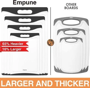 Extra Large Cutting Boards, Plastic for Kitchen (Set of 4) Dishwasher Chopping B - Picture 1 of 7