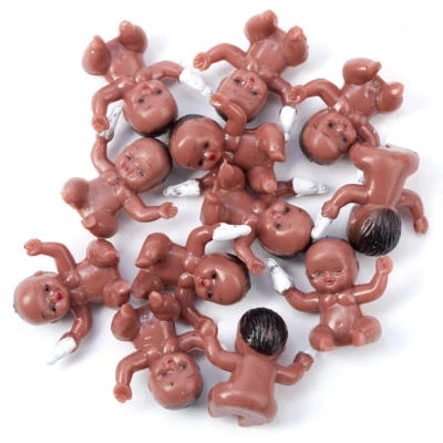 Оптовая покупка 72 миниатюрных сидящих афроамериканских младенцев 1-1/4 дюйма с бутылочками - Изображение 1 из 3