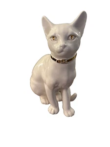 "Estatuilla grande dorada y blanca vintage HISPANIA Lladro Daisa CAT** 10"" de alto" - Imagen 1 de 8