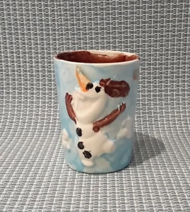 Happy Snowman Handmade Studio Art Pottery Mug Rustic Coffee / Tea Mug Stoneware  - Picture 1 of 8