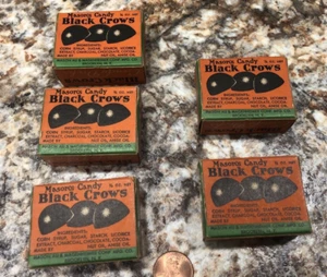 5 Mason’s Candy Black Crows Licorice Dots Vintage Empty Boxes - Picture 1 of 9
