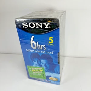 NUOVO SIGILLATO 5 confezioni nastri VHS VCR vuoti Sony Standard Grade T-120 VL/WA (6 ore) - Foto 1 di 4
