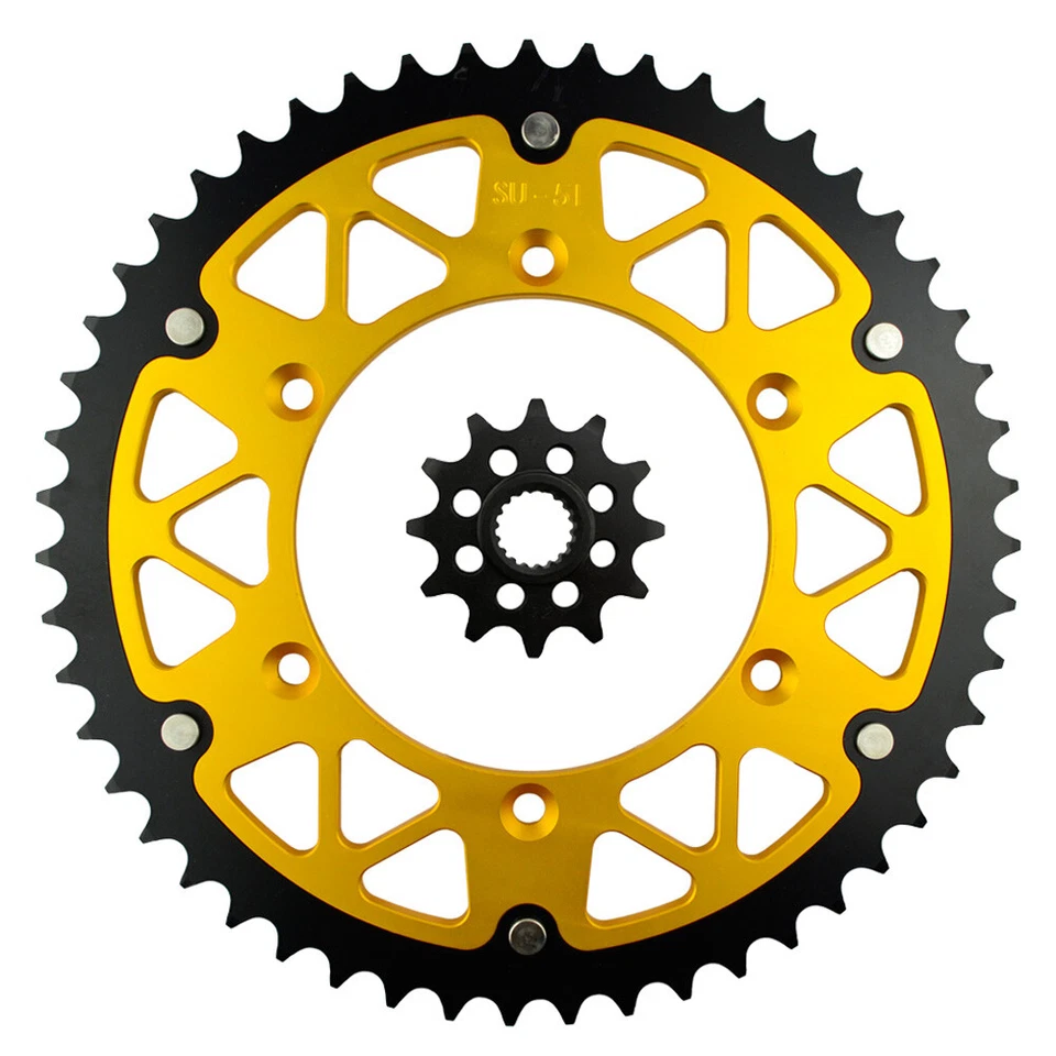 Rodas dentadas dianteiras e traseiras 12/51 dentes para Suzuki RM125 1998-2008 RMZ250 2007-2021 - Imagem 1 de 1