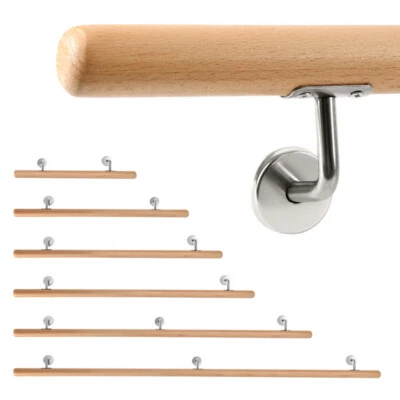 Buche Handlauf Handlaufset Wandhandlauf Geländer Ø42mm 50-200cm - Bild 1 von 4