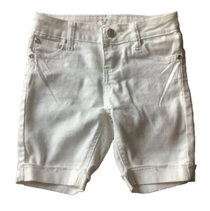 Revolution By Revolt Embellished Pockets White Denim Bermuda Shorts Girls Size 7 - Picture 1 of 9