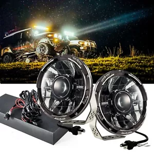 Laser Projector Headlight 7" Black Chrome LED Hi/Lo Beam DRL FJ Jeep JK 12V 24V - Foto 1 di 10