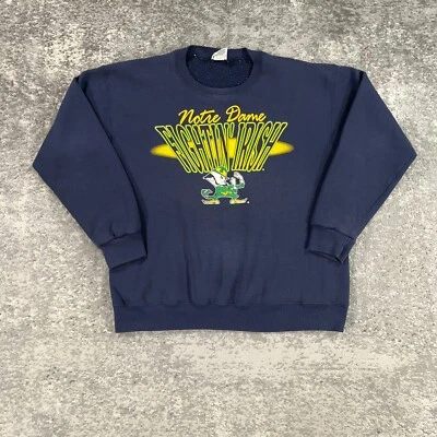 Sudadera Irlandesa Luchadora Notre Dame De Colección Para Hombres Grande Azul Años 90 Hecha en EE. UU. Nuez moscada Foto 1 de 4