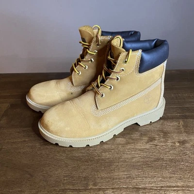 Timberland Youth Big Kids Size 3 Premium Waterproof Wheat Nubuck Boots - Image 1 of 4