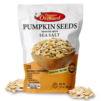 ROASTED PUMPKIN SEEDS to Eat in Shell by Premium Orchards MIXED NUTS - Salted... - Image 1 of 4