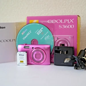 Nikon COOLPIX S3600 Pink Digital Camera 20.1MP Tested JAPAN - Picture 1 of 15