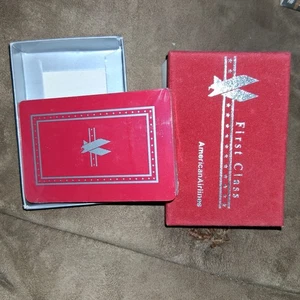 Vintage American Airlines First Class Playing Cards in Velvet Red Box - Picture 1 of 2