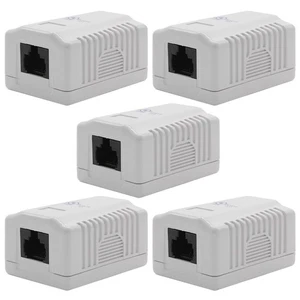5 Pcs 1-Port CAT6 RJ45 8P8C Network LAN Ethernet Cable Wall Surface Mount Box - Afbeelding 1 van 6