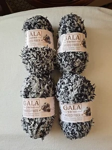 Gala Yarns Mixed Fiber Lot Black Gray 170gr/6oz - Picture 1 of 3