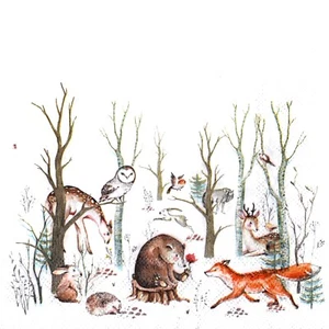 Serviettes en papier animaux de la forêt. Paper napkins forest/wild animals - Imagen 1 de 1