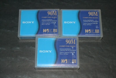 Lot of 3 Sony 90M Computer Grade Date Cartridges~SEALED/NEW~FAST SHIPPING - Image 1 of 2