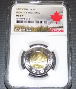 CANADA 2017 $2 NGC MS67 MS 67 DANCE OF THE SPIRITS Toonie Two UNC Graded Coin - Picture 1 of 4