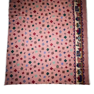 New Cranston Print Works VIP Teacher 2 Yards Fabric Material ABCs Gingham Class - Picture 1 of 2