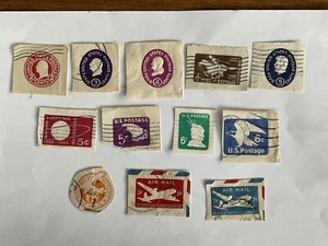 United States stamps~1915-1971–12 stationery & airmail postal cut squares - Picture 1 of 6