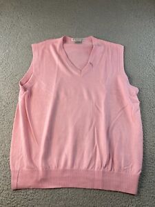 Martin Timeless As The Game Pink Sleeveless Golf Sweater Wool Vest, Size Medium