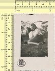 #089 Two Women Sit on Grass Closeness Ladies Females Abstract old photo original