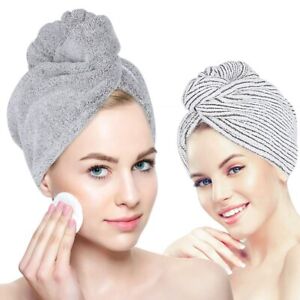 1/2 PCS Bamboo Charcoal Fiber Hair Drying Towel Hat Bath Shower Head Turban Wrap