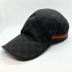 Gucci Hat Cap Gg Pattern Sherry Line Leather Black L men's hat