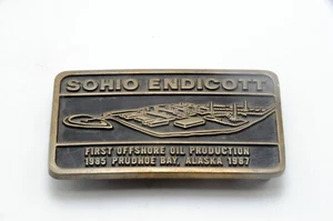 Sohio Endicott Prudhoe Bay, Alaska 1987. Buckle Offshore Oil 1985 Hand Made USA - Bild 1 von 4