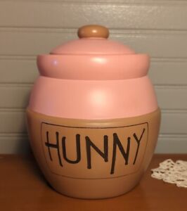 Disney Watch Collectors Club Series VI Pink/Brown Hunny Pot Ceramic Jar *Vtg