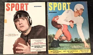1951 SPORT MAGAZINE Lot 2 Baseball Football Basketball Willie Mays Rookie Rare - Picture 1 of 2