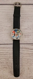 Rare Warner Bros Unisex Watch Anamaniacs Stainless Silver Black Leather Quartz - Picture 1 of 10