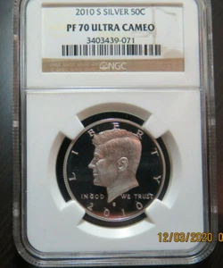 Kennedy Half Dollar 2010-S SILVER NGC PF 70 Ultra CAMEO - Picture 1 of 2
