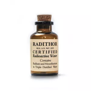 Radithor Bottle, Vintage Medicine PROP, Radium, Radiation, (Empty, Safe)