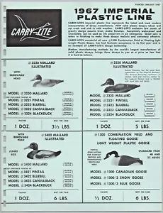 1967 Carry - Lite Duck Decoys Goose Decoys anuncio impreso Milwaukee Wis. - Imagen 1 de 3
