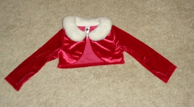 Cherokee Bebé Niñas Rojo Terciopelo Encogido de hombros Blanco Imitación Piel Cuello Manga Larga 12 Meses Foto 1 de 3