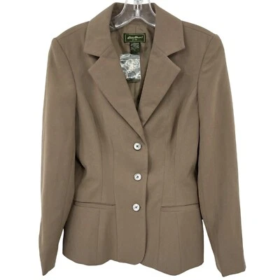 Blazer vintage Eddie Bauer para mujer 4 botones carrera clásico minimalista tostado nuevo Foto 1 de 4