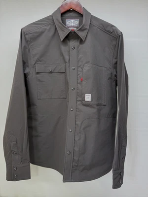 Jaqueta Camisa da Smith + Rogue para Homens Medium Smoke Gray Nylon Blend Snap Front - Imagem 1 de 4