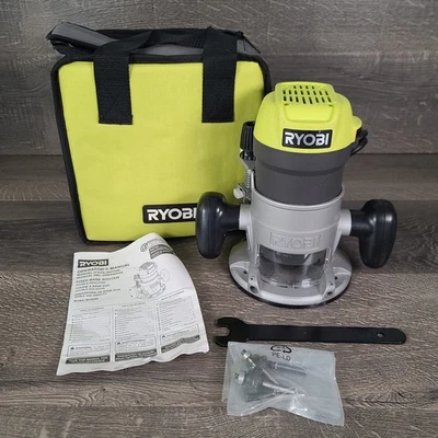 Router con cable base fija RYOBI R163G 8,5 amperios 1-1/2 pico HP con estuche y brocas Foto 1 de 4
