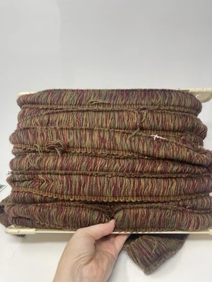 Vintage CONSO Collect Brush Fringe Trim Red/Tan/Green  - By the Yard - Image 1 of 3