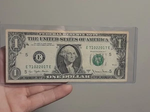1977 A $1 Federal Reserve Radar Note. Fancy Serial Number  - Picture 1 of 6