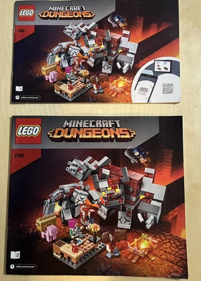 Lego 21163 Minecraft Dungeons #1 & #2 The Redstone Battle Manuals Only - Image 1 of 4