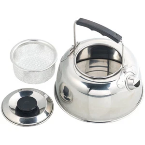 Semptec Camping-Kessel aus Edelstahl mit Tee-Sieb und isoliertem Griff, 0,7 l - Bild 1 von 5
