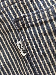 Levi Capital Big E White Tab Blue Stripes Flare Railroad Actual W30.25 L32.5 - Picture 1 of 12