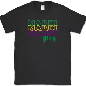 Triple Mardi Gras T-Shirt Party Carnival Celebration Holiday Tee - Picture 1 of 10