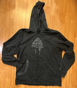 Nike ACG Big Drip Logo Hoodie Sweatshirt Black Large Men's - Picture 1 of 8