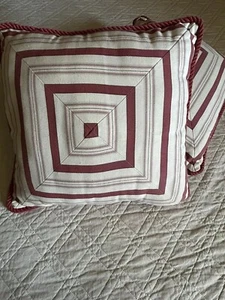 Waverly Garden Room Norfolk General Store Stripe Decorative 2 Throw Pillows 17” - Picture 1 of 9